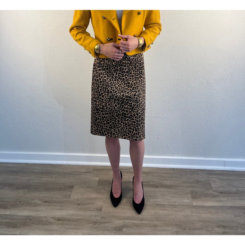 J Crew Leopard Pencil Skirt